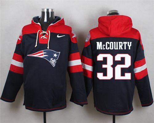 Nike Patriots #32 Devin McCourty Navy Blue Player Pullover NFL Hoodie - Click Image to Close